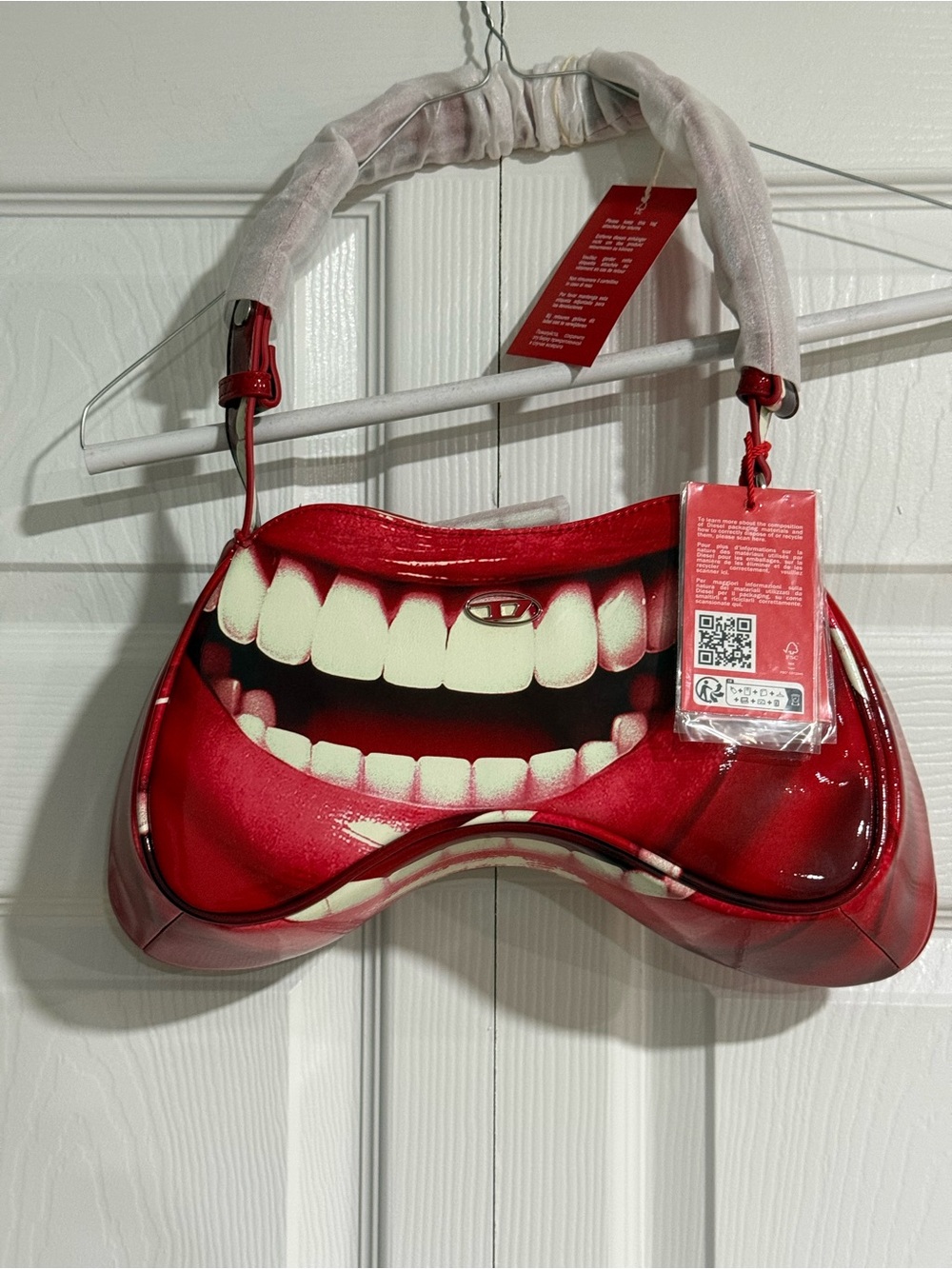 Diesel Red Novelty Smile Crossbody Bag